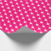 Moderne Sternexplosion mit rosa Fuchsienblitz cool Geschenkpapier (Ecke)