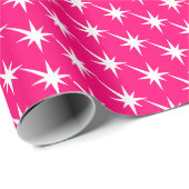 Moderne Sternexplosion mit rosa Fuchsienblitz cool Geschenkpapier (Rolleneckpunkt)