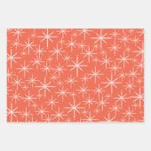 Moderne Sternexplosion Muster Blush Coral Geschenkpapier Set (Vorderseite)
