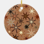 Moderne Sternexplosion Print, Coffee Brown und Bei Keramikornament (Hinten)
