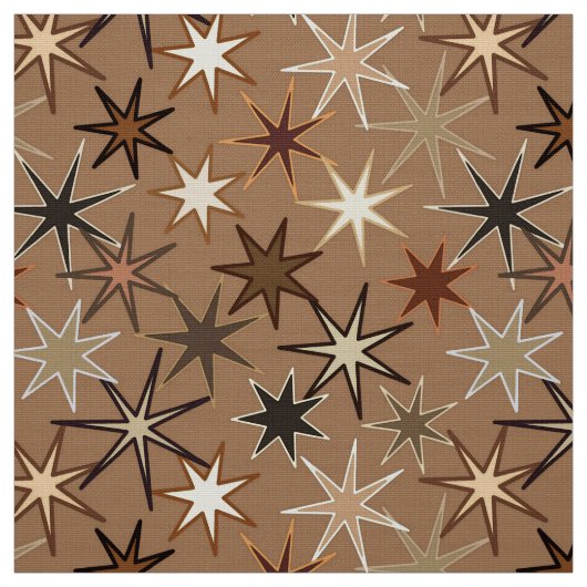 Moderne Sternexplosion Print, Coffee Brown und Bei Stoff (Muster)