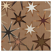 Moderne Sternexplosion Print, Coffee Brown und Bei Stoff (Nahaufnahme)