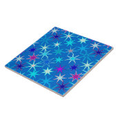 Moderne Sternexplosion Print, Deep Cerulean Blue Fliese (Seite)