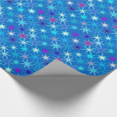 Moderne Sternexplosion Print, Deep Cerulean Blue Geschenkpapier (Ecke)