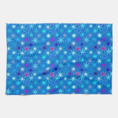 Moderne Sternexplosion Print, Deep Cerulean Blue Geschirrtuch (Horizontal)