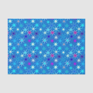 Moderne Sternexplosion Print, Deep Cerulean Blue Seidenpapier