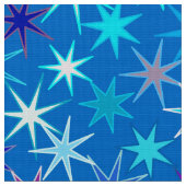 Moderne Sternexplosion Print, Deep Cerulean Blue Stoff (Nahaufnahme)