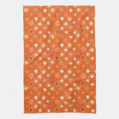 Moderne Sternexplosion Print, Deep Mandarin Orange Geschirrtuch (Vertikal)