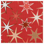 Moderne Sternexplosion Print, Deep Mandarin Orange Stoff (Nahaufnahme)
