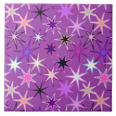 Moderne Sternexplosion Print, Violet Lila und Orch Fliese (Vorderseite)