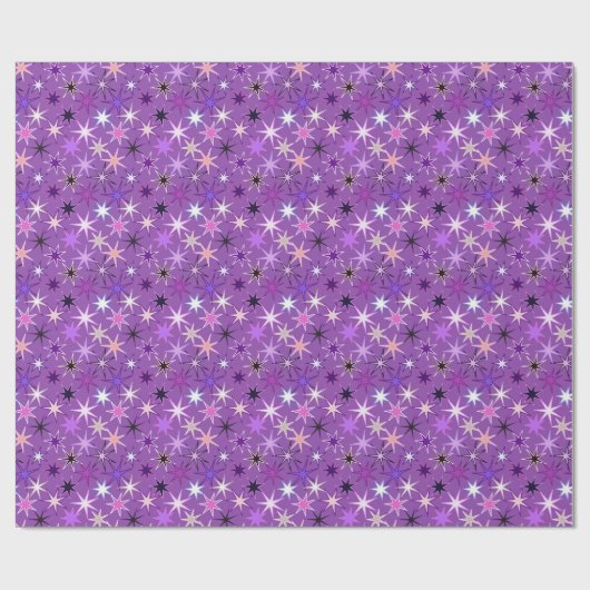 Moderne Sternexplosion Print, Violet Lila und Orch Geschenkpapier (Flach)