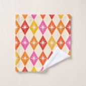 Moderne Sternexplosionen des Mitteljahrs auf Retro Badhandtuch Set (Waschlappen)