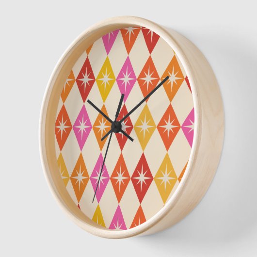 Moderne Sternexplosionen des Mitteljahrs auf Retro Uhr (Winkel)