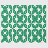 Moderne Sternexplosionen Kelly Green Pattern Mitte Geschenkpapier (Flach)