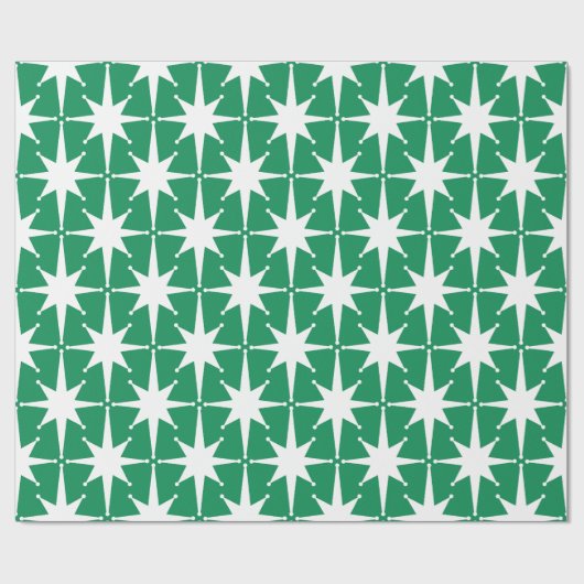 Moderne Sternexplosionen Kelly Green Pattern Mitte Geschenkpapier (Flach)