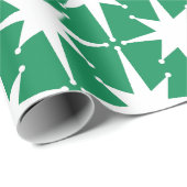 Moderne Sternexplosionen Kelly Green Pattern Mitte Geschenkpapier (Rolleneckpunkt)