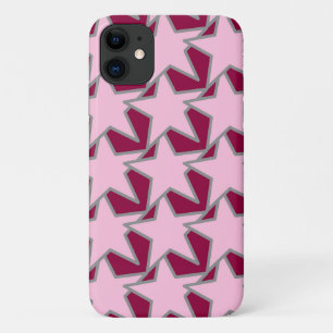Moderne Sterngeometrie, Hellrosa und Burgund Case-Mate iPhone Hülle