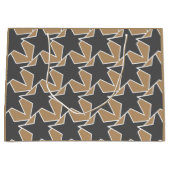 Moderne Sterngeometrie - taupe und grau / grau Große Geschenktüte (Vorderseite)