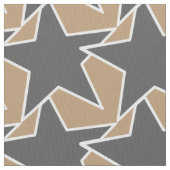 Moderne Sterngeometrie - taupe und grau / grau Stoff (Nahaufnahme)