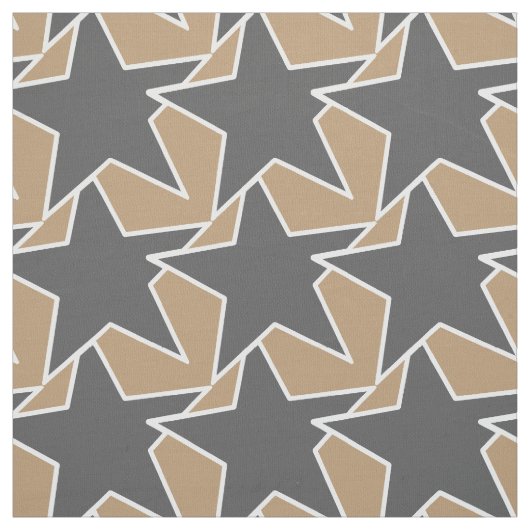 Moderne Sterngeometrie - taupe und grau / grau Stoff (Muster)