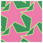 Moderne Sterngeometrie - Wassermelone pink und grü Stoff (Nahaufnahme)