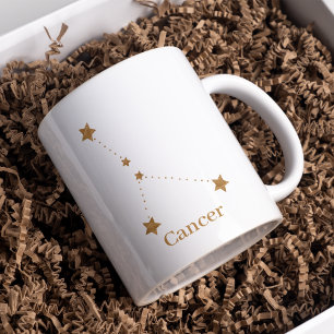 Moderne Sternzeichen Gold Krebs   Element Wasser Zweifarbige Tasse