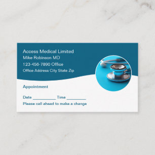 Moderne Stethoscope Medical Doctor Appointment Car Terminkarte