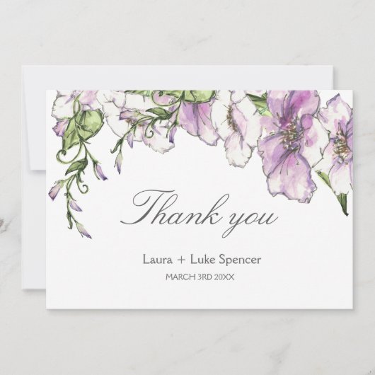 Moderne Stiefmütterchen-Hochzeit Danke (Vorderseite)