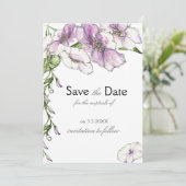 Moderne Stiefmütterchen Save-the-Date-Karte Save The Date (Stehend Vorderseite)