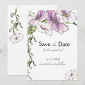 Moderne Stiefmütterchen Save-the-Date-Karte Save The Date (Vorne/Hinten)