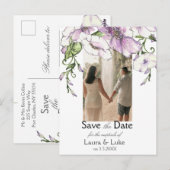 Moderne Stiefmütterchen Save the Date Postkarte (Vorne/Hinten)