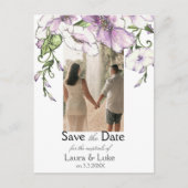 Moderne Stiefmütterchen Save the Date Postkarte (Vorderseite)