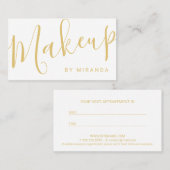 Moderne Stift- und Weiß-Makeup-Künstlerernennung Terminkarte (Vorne/Hinten)