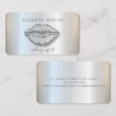 Moderne Stilelemente,Silber,Makeup Artist,Lippen Visitenkarte (Vorne/Hinten)