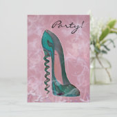Moderne Stiletto Schuhwerk Einladung (Stehend Vorderseite)