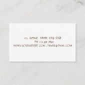 Moderne Stilfserei-chen Visitenkarte (Rückseite)