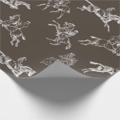 Moderne Stilfserei Taupe White Horseback Reitstall Geschenkpapier (Ecke)
