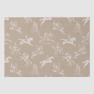 Moderne Stilfserei Taupe White Horseback Reitstall Seidenpapier