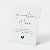 Moderne Stilgenerationen von Liebe Wedding Sign Sockelschild (Vorderseite)