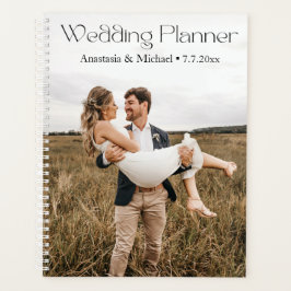 Moderne Stilschrift minimale Foto Hochzeit Planer