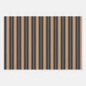 Moderne, stilvoll getoastete braune Streifen mit T Geschenkpapier Set (Vorderseite)
