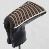 Moderne, stilvoll getoastete braune Streifen mit T Golf Headcover (3/4 Vorderseite)