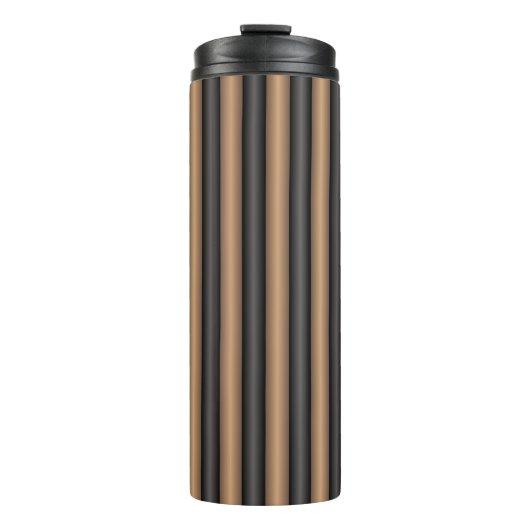 Moderne, stilvoll getoastete braune Streifen mit T Thermosbecher (Vorderseite)