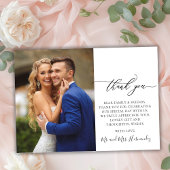 Moderne, stilvolle 2-Foto Hochzeit Dankeschön Card Dankeskarte