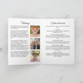 Moderne, stilvolle 4-Foto Folded Funeral/Memorial Programm (Innenseite)