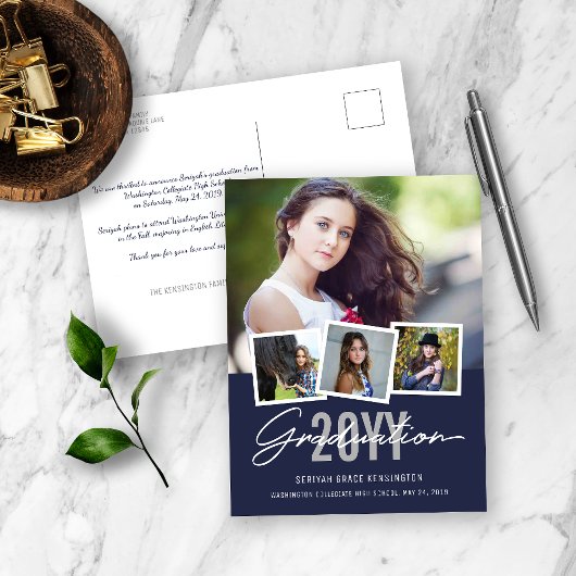 Moderne, stilvolle Abschluss-Klasse 2019 4 Foto Postkarte