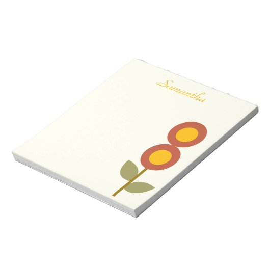 Moderne, stilvolle Abstrakte Floral Girly Notizblock (Rotiert)