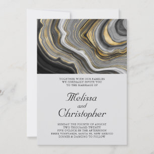 Moderne stilvolle Achat-Geoden-Hochzeit Einladung