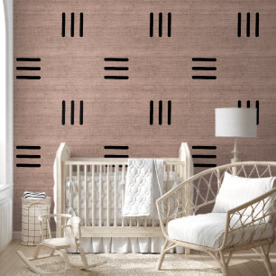Moderne stilvolle afrikanische Mudcloth Beige Tapete