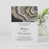 Moderne, stilvolle Agate Geode Pattern Wedding Einladung (Stehend Vorderseite)